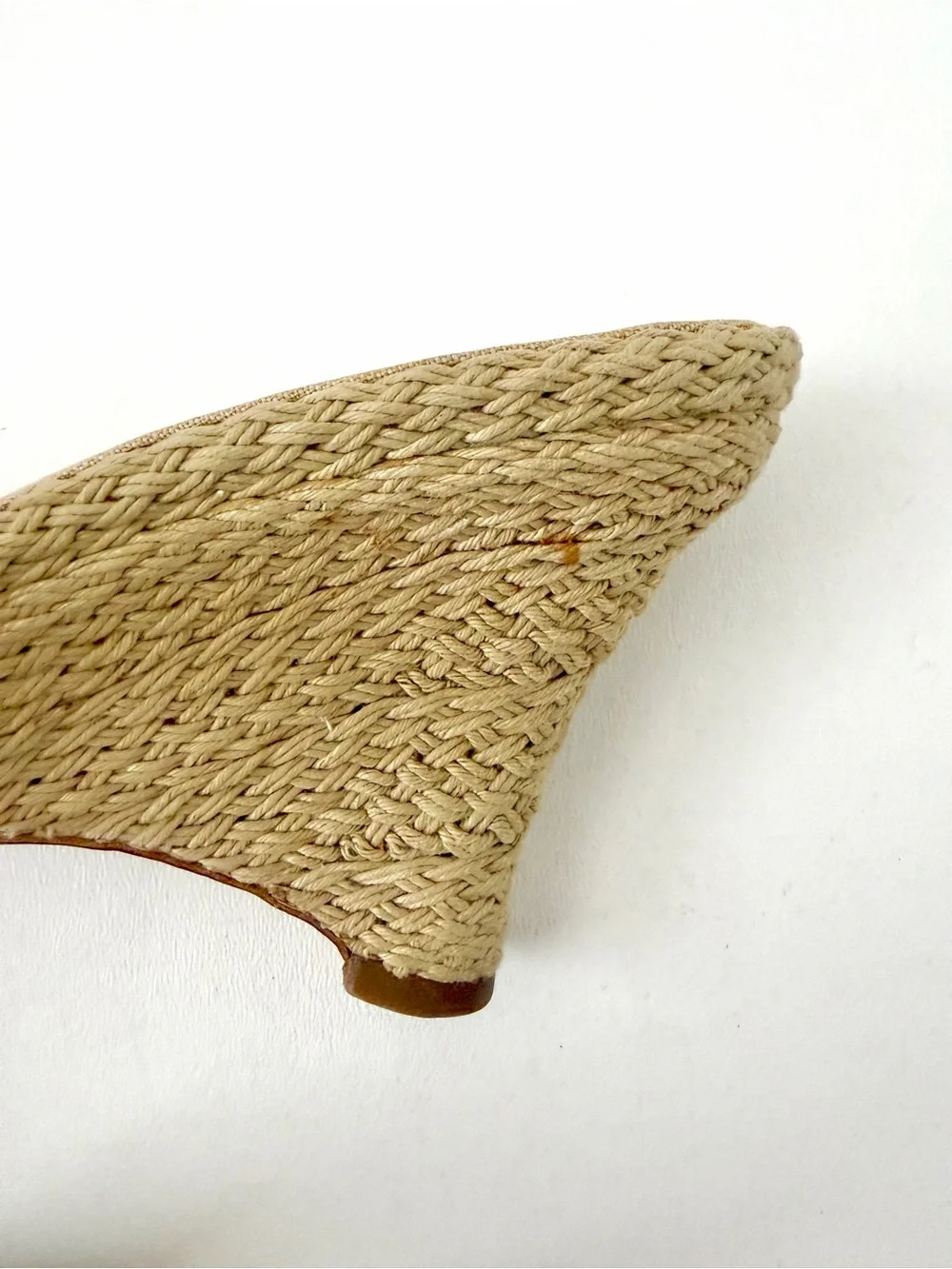 CHANEL | Vintage CC Logo Espadrille Wedge Sandal Slide Beige Cream EU 37.5